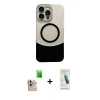 MARSİLYAN™- iPhone 16 Pro Max Kılıf Kozmos Form Özel Seri - Şeffaf Pasifik Cam Ekran Koruyucu + Raze Metal Kamera Lens - NLGY