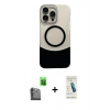 MARSİLYAN™- iPhone 16 Pro Max Kılıf Kozmos Form Özel Seri - Şeffaf Pasifik Cam Ekran Koruyucu + Raze Metal Kamera Lens - SH