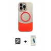 MARSİLYAN™- iPhone 16 Pro Max Kılıf Kozmos Form Özel Seri - Şeffaf Pasifik Cam Ekran Koruyucu + PVD Metal Kamera Lens - SH