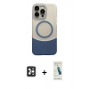 MARSİLYAN™- iPhone 16 Pro Max Kılıf Kozmos Form Özel Seri - Şeffaf Pasifik Cam Ekran Koruyucu + PVD Metal Kamera Lens - SH