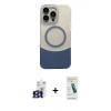 MARSİLYAN™- iPhone 16 Pro Max Kılıf Kozmos Form Özel Seri - Şeffaf Pasifik Cam Ekran Koruyucu + Titanyum Gri Bilvis Titan Kamera Lens