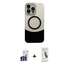 MARSİLYAN™- iPhone 16 Pro Max Kılıf Kozmos Form Özel Seri - Şeffaf Pasifik Cam Ekran Koruyucu + Titanyum Gri Bilvis Titan Kamera Lens