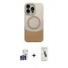 MARSİLYAN™- iPhone 16 Pro Max Kılıf Kozmos Form Özel Seri - Şeffaf Pasifik Cam Ekran Koruyucu + Titanyum Gri Bilvis Titan Kamera Lens
