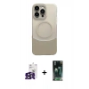 MARSİLYAN™- iPhone 16 Pro Max Kılıf Kozmos Form Özel Seri - Siyah 360 Mat Full Body Arka Koruyucu + Bilvis Titan Kamera Lens - SH