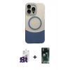 MARSİLYAN™- iPhone 16 Pro Max Kılıf Kozmos Form Özel Seri - Siyah 360 Mat Full Body Arka Koruyucu + Bilvis Titan Kamera Lens - SH