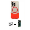 MARSİLYAN™- iPhone 16 Pro Max Kılıf Kozmos Form Özel Seri - Siyah 360 Mat Full Body Arka Koruyucu + Pers Alüminyum Kamera Lens - GI