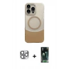 MARSİLYAN™- iPhone 16 Pro Max Kılıf Kozmos Form Özel Seri - Siyah 360 Mat Full Body Arka Koruyucu + Pers Alüminyum Kamera Lens - GI