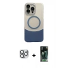 MARSİLYAN™- iPhone 16 Pro Max Kılıf Kozmos Form Özel Seri - Siyah 360 Mat Full Body Arka Koruyucu + Pers Alüminyum Kamera Lens - GI