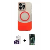 MARSİLYAN™- iPhone 16 Pro Max Kılıf Kozmos Form Özel Seri - Siyah 360 Mat Full Body Arka Koruyucu + Bilvis Titan Kamera Lens - GS