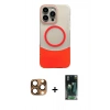 MARSİLYAN™- iPhone 16 Pro Max Kılıf Kozmos Form Özel Seri - Siyah 360 Mat Full Body Arka Koruyucu + Pers Alüminyum Kamera Lens - CLTM