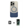 MARSİLYAN™- iPhone 16 Pro Max Kılıf Kozmos Form Özel Seri - Siyah 360 Mat Full Body Arka Koruyucu + PVD Metal Kamera Lens - SH