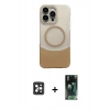 MARSİLYAN™- iPhone 16 Pro Max Kılıf Kozmos Form Özel Seri - Siyah 360 Mat Full Body Arka Koruyucu + PVD Metal Kamera Lens - SH
