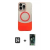 MARSİLYAN™- iPhone 16 Pro Max Kılıf Kozmos Form Özel Seri - Siyah 360 Mat Full Body Arka Koruyucu + PVD Metal Kamera Lens - SH