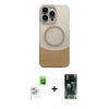 MARSİLYAN™- iPhone 16 Pro Max Kılıf Kozmos Form Özel Seri - Siyah 360 Mat Full Body Arka Koruyucu + Raze Metal Kamera Lens - BZ
