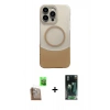 MARSİLYAN™- iPhone 16 Pro Max Kılıf Kozmos Form Özel Seri - Siyah 360 Mat Full Body Arka Koruyucu + Raze Metal Kamera Lens - CLTM