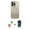MARSİLYAN™- iPhone 16 Pro Max Kılıf Kozmos Form Özel Seri - Siyah 360 Mat Full Body Arka Koruyucu + Raze Metal Kamera Lens - NLGY