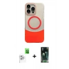 MARSİLYAN™- iPhone 16 Pro Max Kılıf Kozmos Form Özel Seri - Siyah 360 Mat Full Body Arka Koruyucu + Raze Metal Kamera Lens - BZ