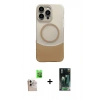 MARSİLYAN™- iPhone 16 Pro Max Kılıf Kozmos Form Özel Seri - Siyah 360 Mat Full Body Arka Koruyucu + Raze Metal Kamera Lens - NLGY