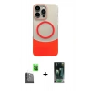 MARSİLYAN™- iPhone 16 Pro Max Kılıf Kozmos Form Özel Seri - Siyah 360 Mat Full Body Arka Koruyucu + Raze Metal Kamera Lens - SH