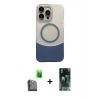 MARSİLYAN™- iPhone 16 Pro Max Kılıf Kozmos Form Özel Seri - Siyah 360 Mat Full Body Arka Koruyucu + Raze Metal Kamera Lens - SH