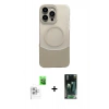 MARSİLYAN™- iPhone 16 Pro Max Kılıf Kozmos Form Özel Seri - Siyah 360 Mat Full Body Arka Koruyucu + Raze Metal Kamera Lens - BZ