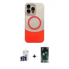 MARSİLYAN™- iPhone 16 Pro Max Kılıf Kozmos Form Özel Seri - Siyah 360 Mat Full Body Arka Koruyucu + Bilvis Titan Kamera Lens - TMGI