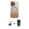 MARSİLYAN™- iPhone 16 Pro Max Kılıf Kozmos Form Özel Seri - Siyah 360 Mat Full Body Arka Koruyucu + Bilvis Titan Kamera Lens - TMGI