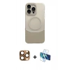 MARSİLYAN™- iPhone 16 Pro Max Kılıf Kozmos Form Özel Seri - Siyah 3D Antistatik Cam Ekran Koruyucu + Pers Alüminyum Kamera Lens - CLTM