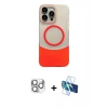MARSİLYAN™- iPhone 16 Pro Max Kılıf Kozmos Form Özel Seri - Siyah 3D Antistatik Cam Ekran Koruyucu + Pers Alüminyum Kamera Lens - GS