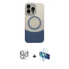 MARSİLYAN™- iPhone 16 Pro Max Kılıf Kozmos Form Özel Seri - Siyah 3D Antistatik Cam Ekran Koruyucu + Pers Alüminyum Kamera Lens - GS