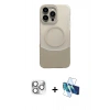 MARSİLYAN™- iPhone 16 Pro Max Kılıf Kozmos Form Özel Seri - Siyah 3D Antistatik Cam Ekran Koruyucu + Pers Alüminyum Kamera Lens - GS