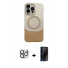 MARSİLYAN™- iPhone 16 Pro Max Kılıf Kozmos Form Özel Seri - Siyah 3D Antistatik Hayalet Cam Ekran Koruyucu + Pers Alüminyum Kamera Lens - GI