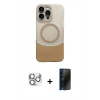 MARSİLYAN™- iPhone 16 Pro Max Kılıf Kozmos Form Özel Seri - Siyah 3D Antistatik Hayalet Cam Ekran Koruyucu + Pers Alüminyum Kamera Lens - GS