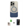 MARSİLYAN™- iPhone 16 Pro Max Kılıf Kozmos Form Özel Seri - Siyah 3D Antistatik Hayalet Cam Ekran Koruyucu + Raze Metal Kamera Lens - NLGY