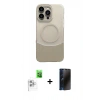 MARSİLYAN™- iPhone 16 Pro Max Kılıf Kozmos Form Özel Seri - Siyah 3D Antistatik Hayalet Cam Ekran Koruyucu + Raze Metal Kamera Lens - BZ