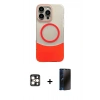 MARSİLYAN™- iPhone 16 Pro Max Kılıf Kozmos Form Özel Seri - Siyah 3D Antistatik Hayalet Cam Ekran Koruyucu + PVD Metal Kamera Lens - GD