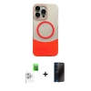 MARSİLYAN™- iPhone 16 Pro Max Kılıf Kozmos Form Özel Seri - Siyah 3D Antistatik Hayalet Cam Ekran Koruyucu + Raze Metal Kamera Lens - BZ