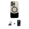 MARSİLYAN™- iPhone 16 Pro Max Kılıf Kozmos Form Özel Seri - Siyah 3D Antistatik Hayalet Cam Ekran Koruyucu + Bilvis Titan Kamera Lens - TMGI