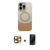 MARSİLYAN™- iPhone 16 Pro Max Kılıf Kozmos Form Özel Seri - Siyah 3D Antistatik Hayalet Cam Ekran Koruyucu + Pers Alüminyum Kamera Lens - CLTM