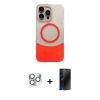 MARSİLYAN™- iPhone 16 Pro Max Kılıf Kozmos Form Özel Seri - Siyah 3D Antistatik Hayalet Cam Ekran Koruyucu + Pers Alüminyum Kamera Lens - GS
