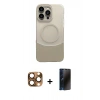 MARSİLYAN™- iPhone 16 Pro Max Kılıf Kozmos Form Özel Seri - Siyah 3D Antistatik Hayalet Cam Ekran Koruyucu + Pers Alüminyum Kamera Lens - CLTM