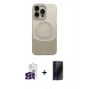 MARSİLYAN™- iPhone 16 Pro Max Kılıf Kozmos Form Özel Seri - Siyah 3D Antistatik Hayalet Cam Ekran Koruyucu + Bilvis Titan Kamera Lens - SH