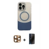 MARSİLYAN™- iPhone 16 Pro Max Kılıf Kozmos Form Özel Seri - Siyah 3D Antistatik Hayalet Cam Ekran Koruyucu + Pers Alüminyum Kamera Lens - CLTM