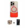 MARSİLYAN™- iPhone 16 Pro Max Kılıf Kozmos Form Özel Seri - Siyah 3D Antistatik Hayalet Cam Ekran Koruyucu + Pers Alüminyum Kamera Lens - CLTM