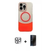 MARSİLYAN™- iPhone 16 Pro Max Kılıf Kozmos Form Özel Seri - Siyah 3D Antistatik Hayalet Cam Ekran Koruyucu + Pers Alüminyum Kamera Lens - GI