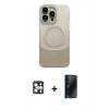 MARSİLYAN™- iPhone 16 Pro Max Kılıf Kozmos Form Özel Seri - Siyah 3D Antistatik Hayalet Cam Ekran Koruyucu + PVD Metal Kamera Lens - GS
