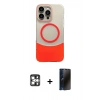MARSİLYAN™- iPhone 16 Pro Max Kılıf Kozmos Form Özel Seri - Siyah 3D Antistatik Hayalet Cam Ekran Koruyucu + PVD Metal Kamera Lens - GS
