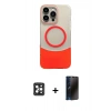 MARSİLYAN™- iPhone 16 Pro Max Kılıf Kozmos Form Özel Seri - Siyah 3D Antistatik Hayalet Cam Ekran Koruyucu + PVD Metal Kamera Lens - SH