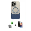 MARSİLYAN™- iPhone 16 Pro Max Kılıf Kozmos Form Özel Seri - Siyah 3D Antistatik Mat Seramik Nano Ekran Koruyucu + Raze Metal Kamera Lens - SH