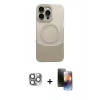 MARSİLYAN™- iPhone 16 Pro Max Kılıf Kozmos Form Özel Seri - Siyah 3D Antistatik Mat Seramik Nano Ekran Koruyucu + Pers Alüminyum Kamera Lens - GI